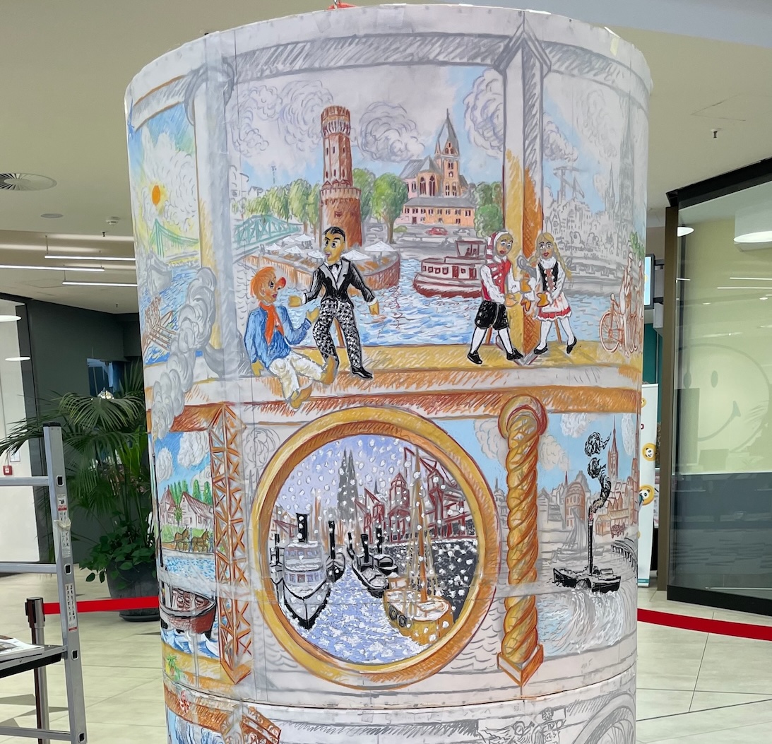 Säule im Quincy, Köln, Tünnes und Schäl